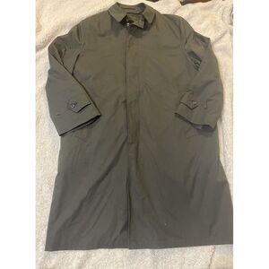 Vintage BRENT Trench Over Coat With Liner‎ Men's 42R Black